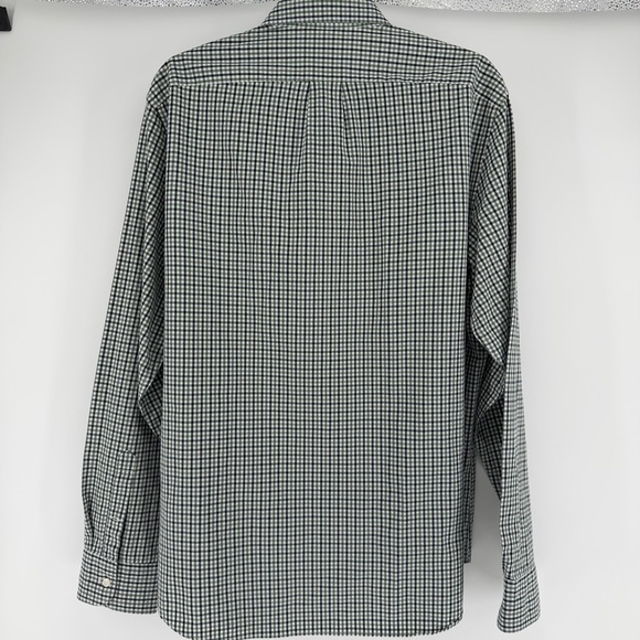 J CREW Secret Wash Classic Button Down Shirt Blue Green White Gingham Mens L - Picture 5 of 9